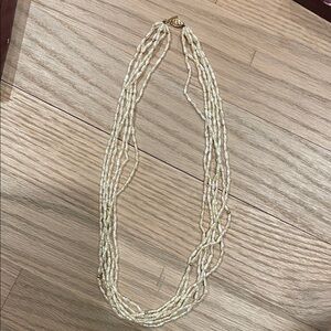 14k gold Elegant Cream Beaded Necklace